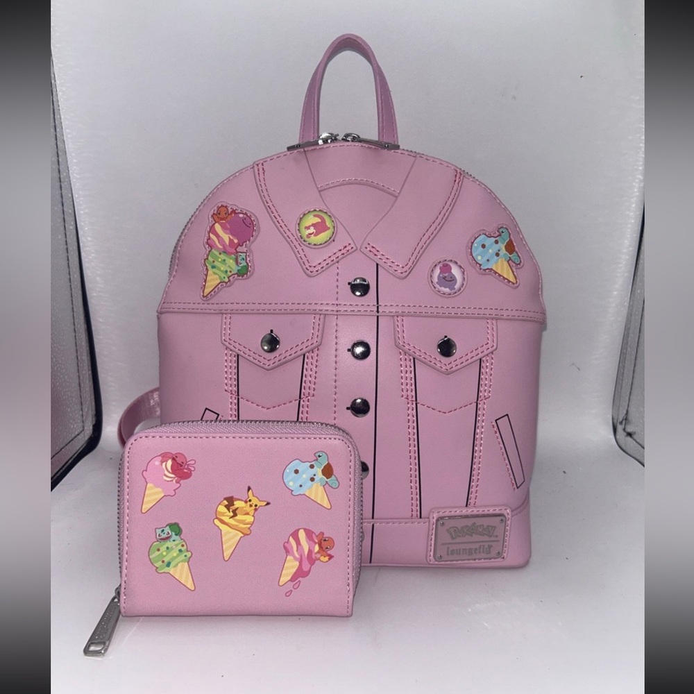 Loungefly Pokémon Ice Cream Convertible Mini Backpack & wallet Set